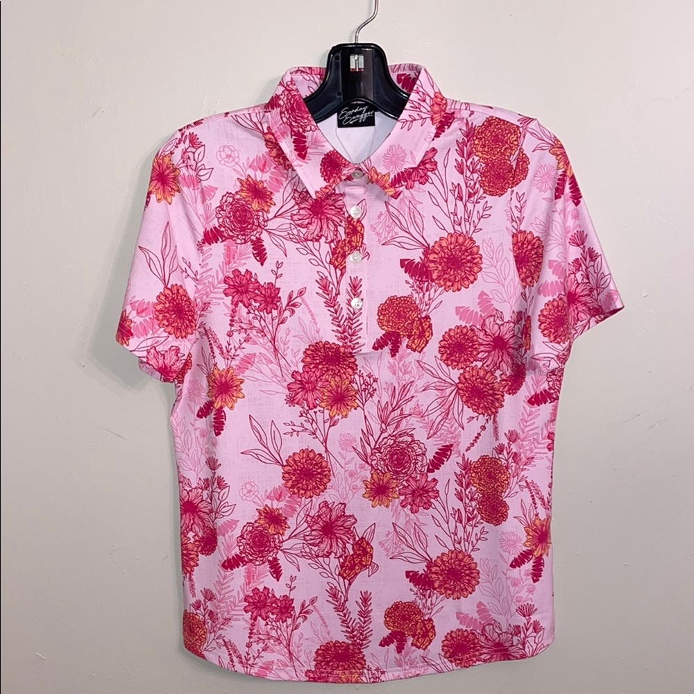 Sunday Swagger Vibrant Pink and Red Polo